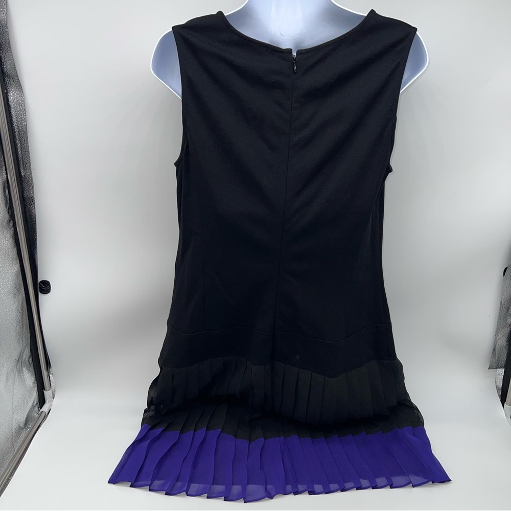 LOFT Black and Purple Mini Dress - Picture 4 of 16